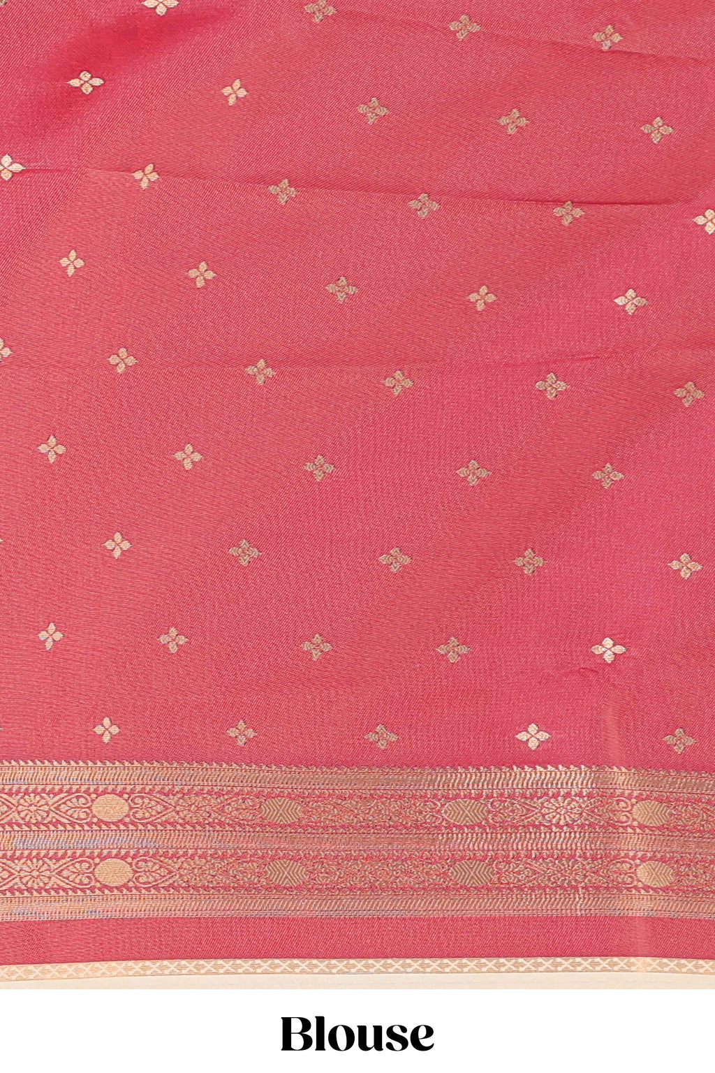Cream zari butta designed semi soft silk saree with contrast multicolor and zari designed border and blouse