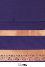 Mustard gold checked and floral motifs semi soft silk saree with contrast pavai motifs border and blouse