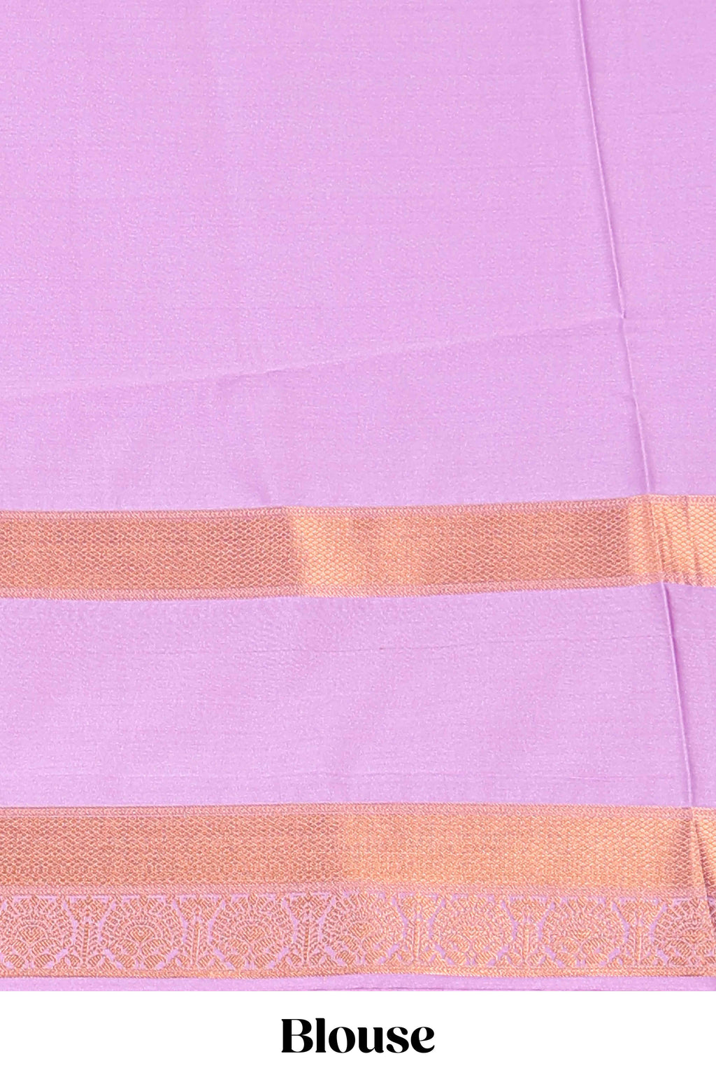 Lilac-lavender checked and butta designed semi soft silk saree with self zari pavai motifs border and blouse