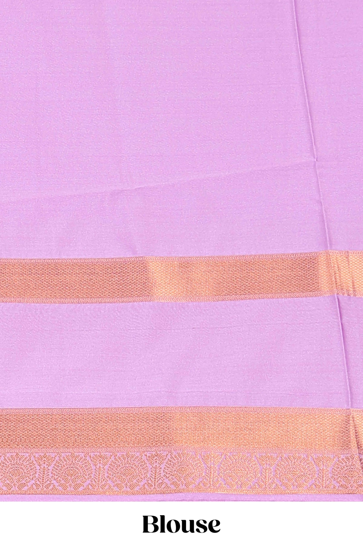 Lilac-lavender checked and butta designed semi soft silk saree with self zari pavai motifs border and blouse