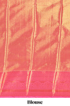 Pastel Colour Tissue Silk Saree with Antique Gold Zari Weaving and Contrast Border and Contrast Blouse