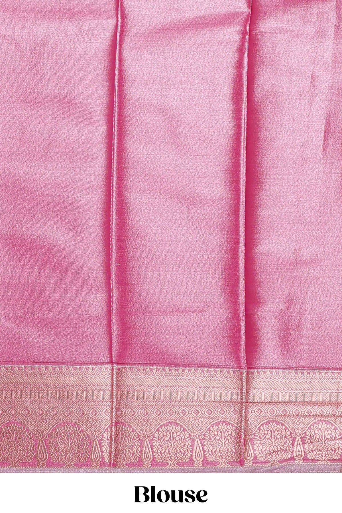 Pink Colour Tissue Silk Saree with Rich Gold Zari Floral Weaving and  Contrast Border and Matching Blouse