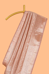 Sandel Color Tissue Silk Saree withZari Weaving Body and Border along with Matching Blouse