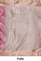 Pink Colour Tissue Silk Saree with Rich Gold Zari Weaving and  Contrast Border and Contrast Blouse