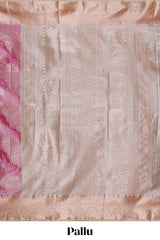Pink Colour Tissue Silk Saree with Rich Gold Zari Weaving andContrast Border and Contrast Blouse