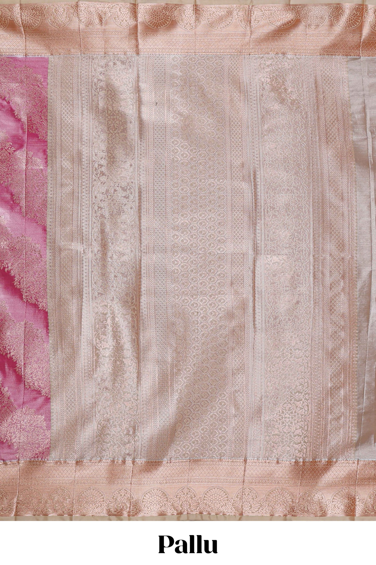 Pink Colour Tissue Silk Saree with Rich Gold Zari Weaving and  Contrast Border and Contrast Blouse