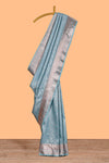 Sky Blue Color Tissue Silk Saree withZari Weaving Body and Border along with Matching Blouse
