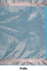 Sky Blue Color Tissue Silk Saree withZari Weaving Body and Border along with Matching Blouse