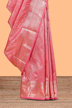 Pink Color Tissue Silk Saree with  Zari Weaving Body and Border along with Matching Blouse