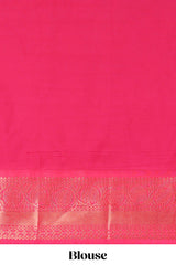 Blue Color Tissue Silk Saree withZari Checksand Buttas Weaving Body and Contrast Border along with Contrast Blouse
