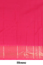 Black Color Tissue Silk Saree with  Zari Checks  and Buttas Weaving Body and Contrast Border along with Contrast Blouse
