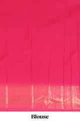 Black Color Tissue Silk Saree withZari Checksand Buttas Weaving Body and Contrast Border along with Contrast Blouse