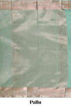 Pastel Green Color Tissue Silk Saree with  Zari Weaving Body and Contrast Border along with Matching Blouse