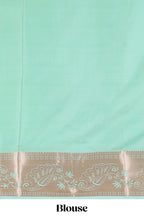 Pastel Green Color Tissue Silk Saree with  Zari Weaving Body and Contrast Border along with Matching Blouse