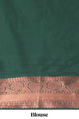 Red Color Tissue Silk Saree withZari Checks and Buttas Weaving Body and Contrast Border along with Contrast Blouse
