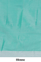 Pink peacock feather design tissue saree with self zari border and contrast blouse