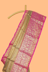 Mustard plain design tissue saree with contrast zari border and blouse