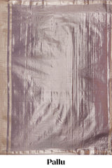 Grey floral design tissue saree with self zari border and matching blouse