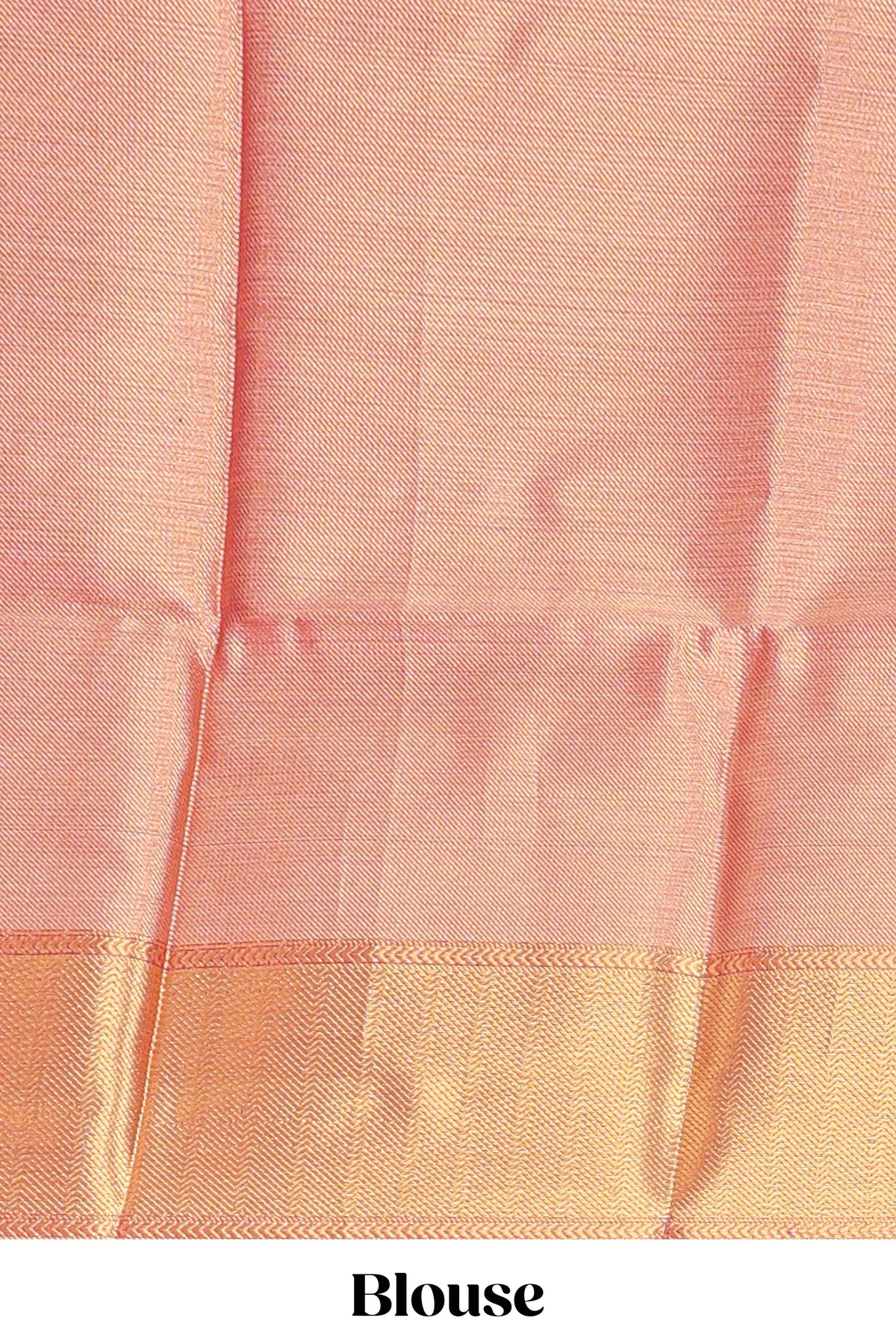 Pink checked zari motifs art tissue saree with self zari border and matching blouse