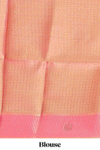 Lavender floral zari design art tissue saree with contrast zari border and zari blouse