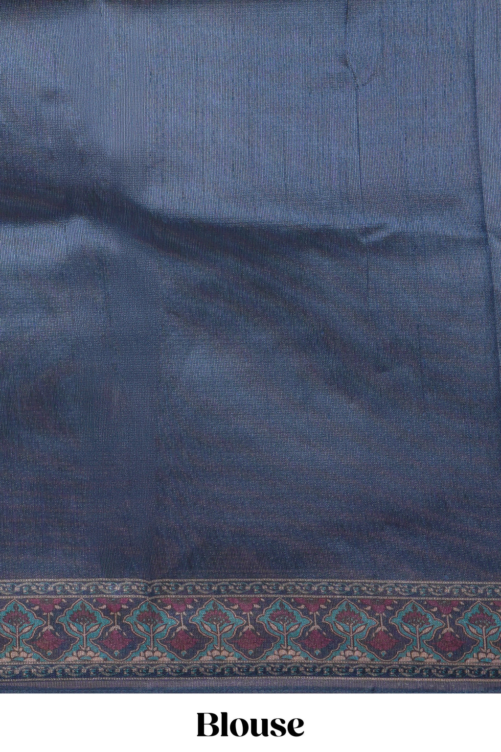 Multi color striped art tissue saree with contrast border and plain blouse