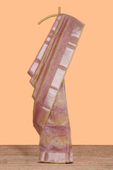 Multi color crush art tissue saree with self design border and matching zari blouse