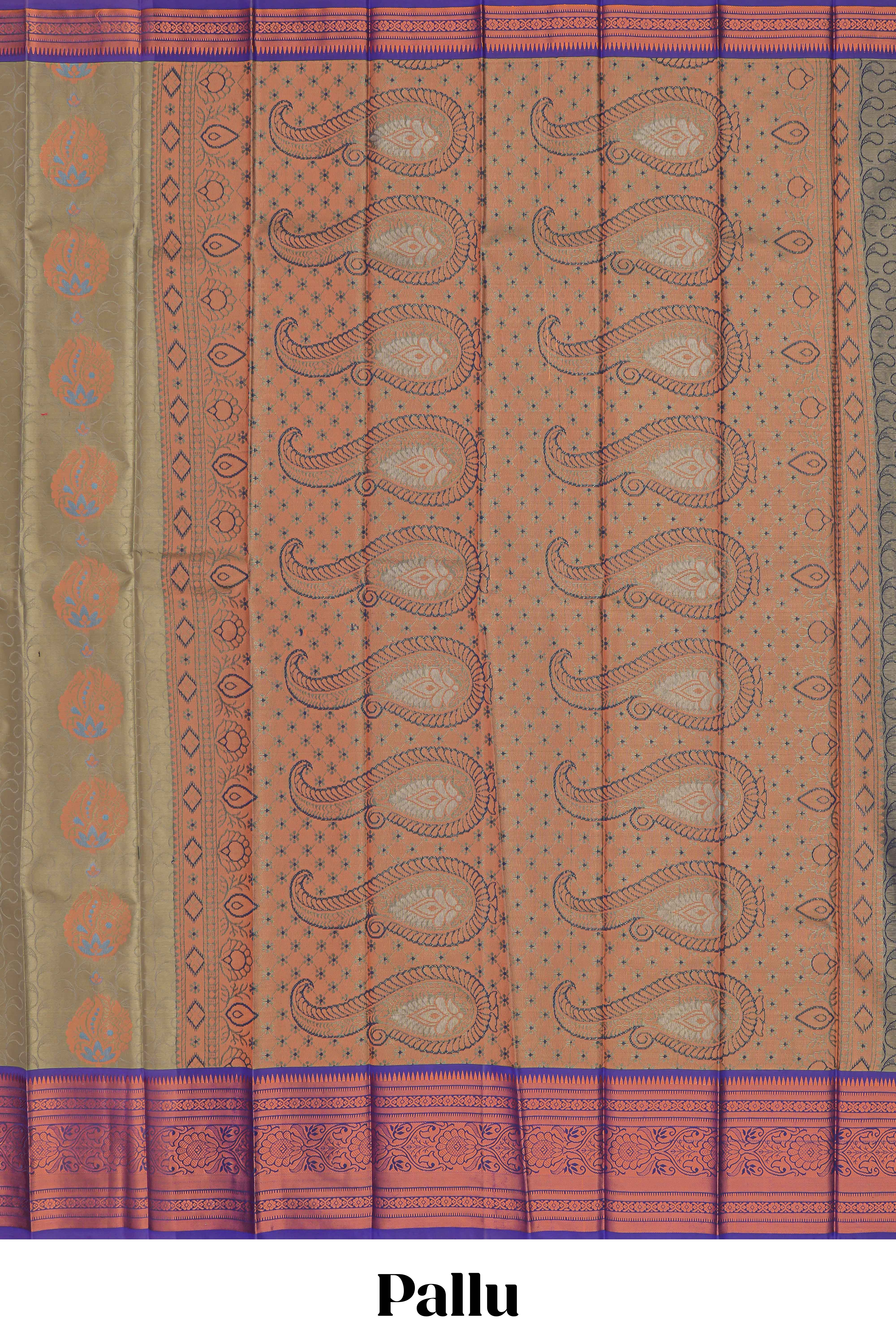 Green floral motifs design art tissue saree with contrast border and blouse