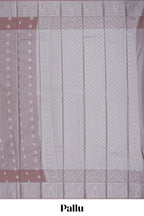 Mauve pink floral design art tissue saree with contrast border and matching blouse