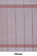 Mauve pink floral design art tissue saree with contrast border and matching blouse