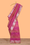 Multi color crush art tissue saree with self design border and matching zari blouse