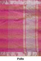Multi color crush art tissue saree with self design border and matching zari blouse