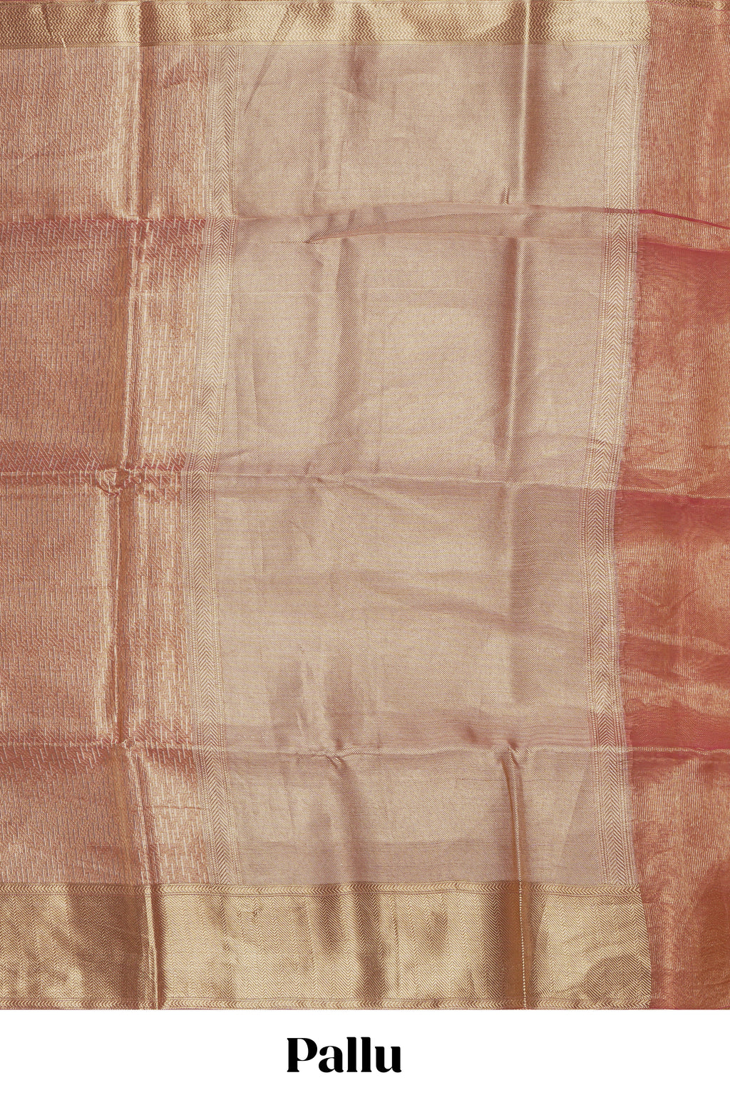 Rose gold geometric motifs design art tissue saree with self zari border and matching blouse