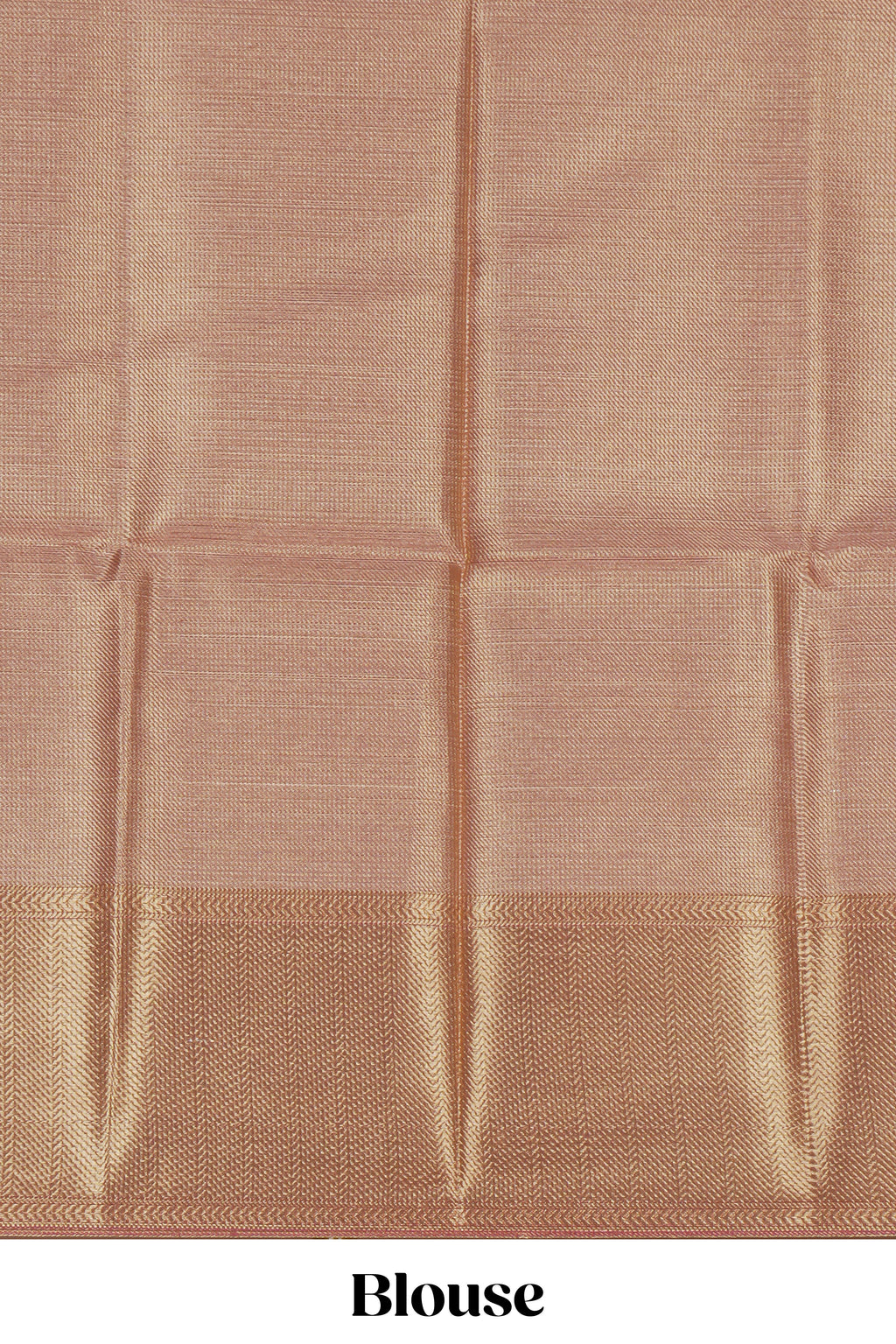 Rose gold geometric motifs design art tissue saree with self zari border and matching blouse