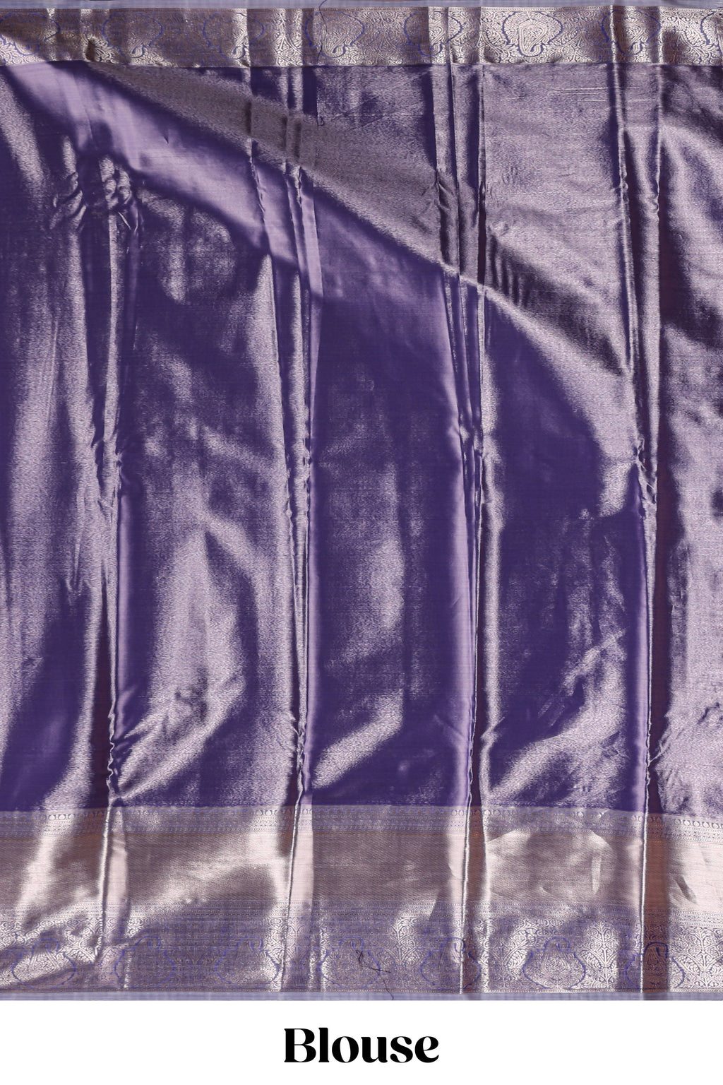 Lavender silver zari floral design art tissue saree with self zari border and matching blouse