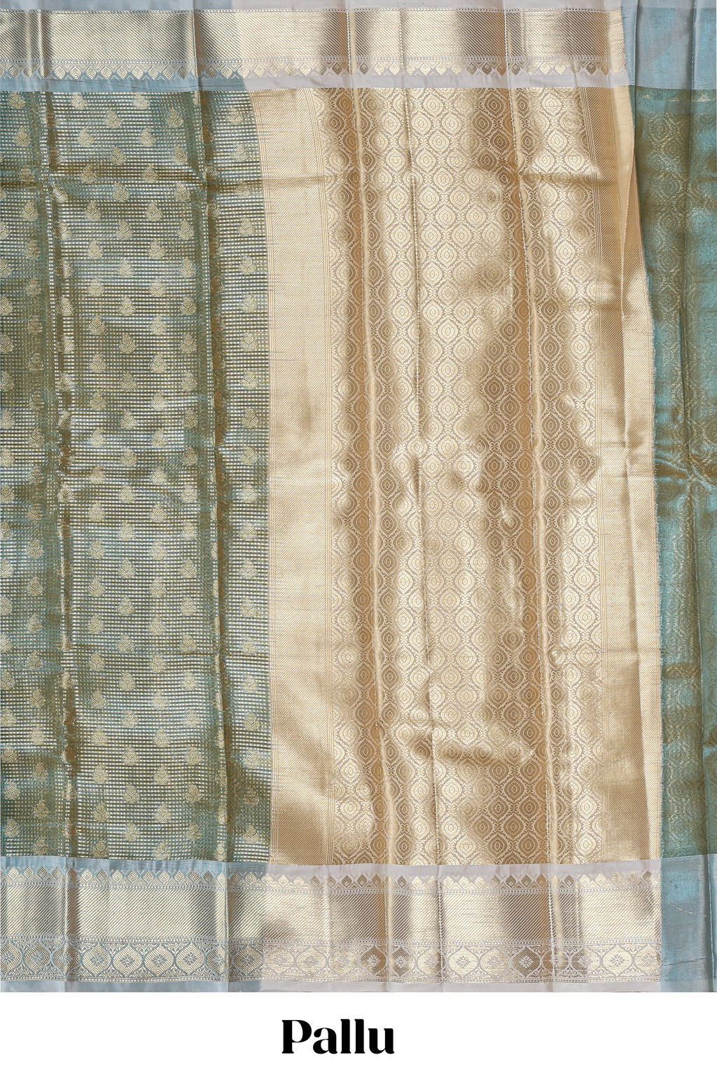 Golden zari motifs design art tissue saree with contrast zari border and blouse