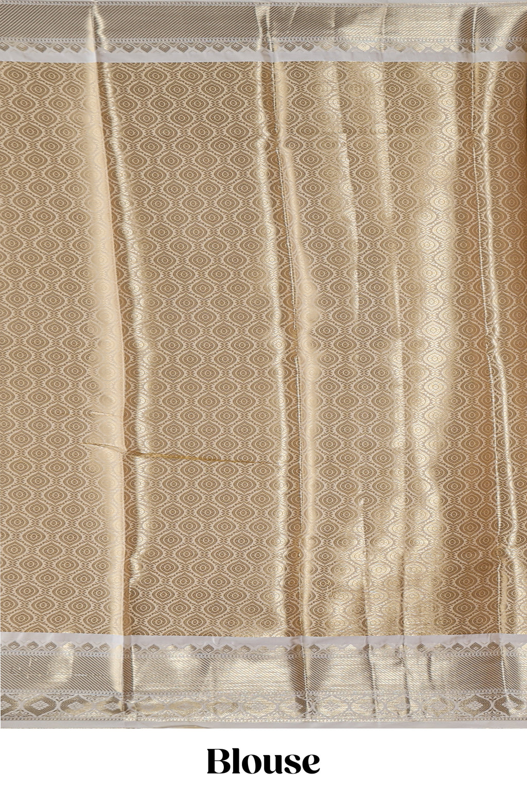Golden zari motifs design art tissue saree with contrast zari border and blouse