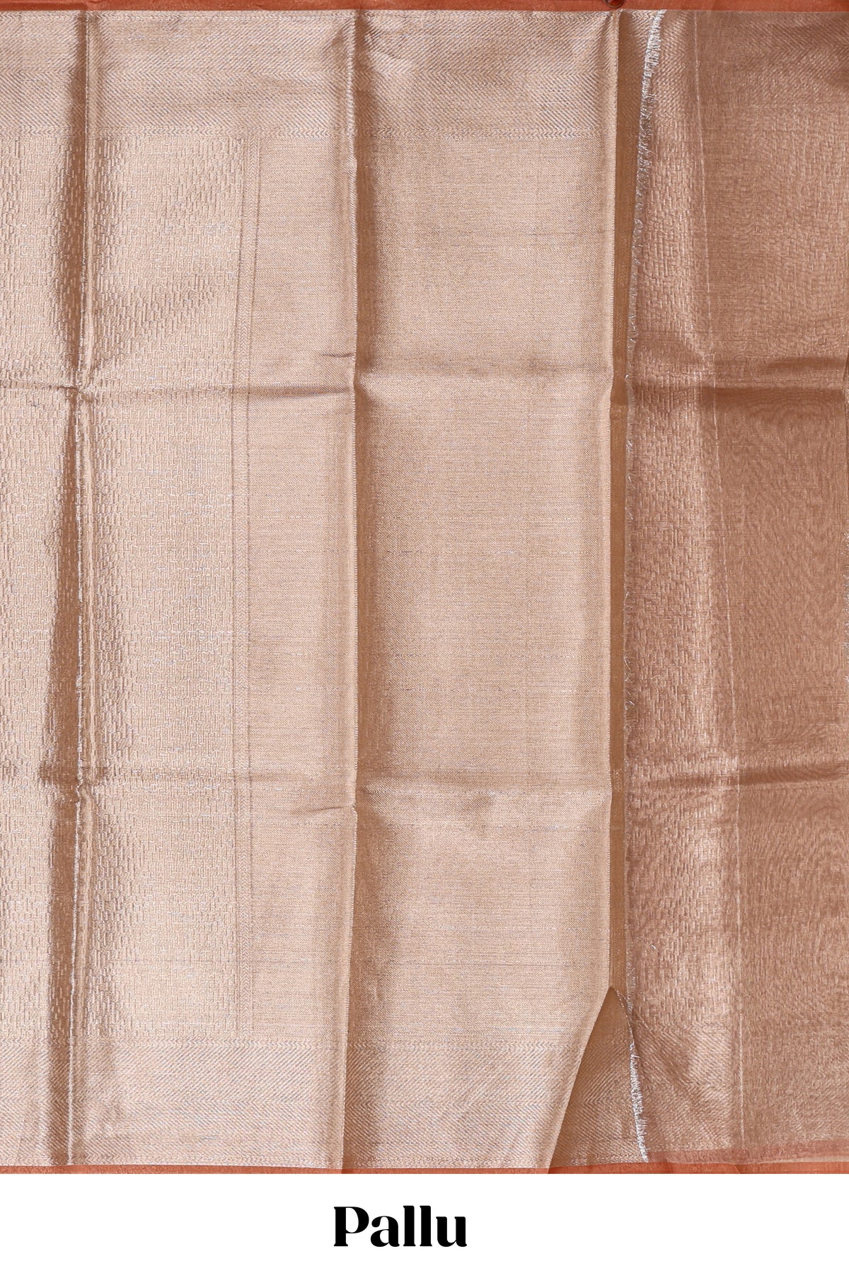 Beige geometric zari design art tissue saree with self zari border and matching blouse
