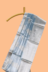 Mauve blue zari motifs design art tissue saree with self zari border and matching blouse