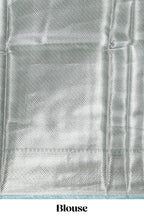 Pastel green vertical striped design art tissue saree with self zari border and matching blouse