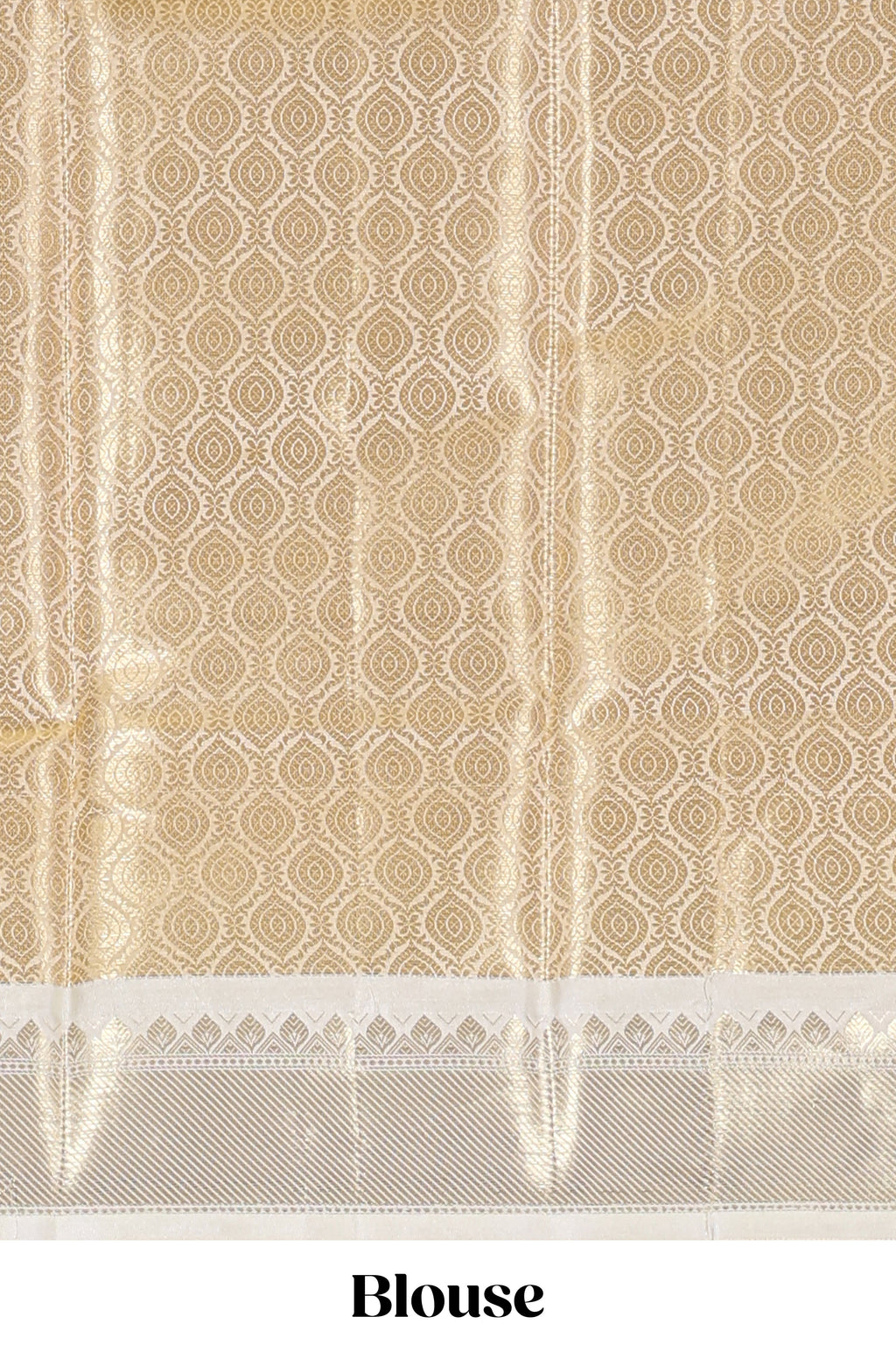 Green unique design zari motifs art tissue saree with contrast border and blouse