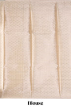 Beige floral zari design art tissue saree with self pallu and matching blouse