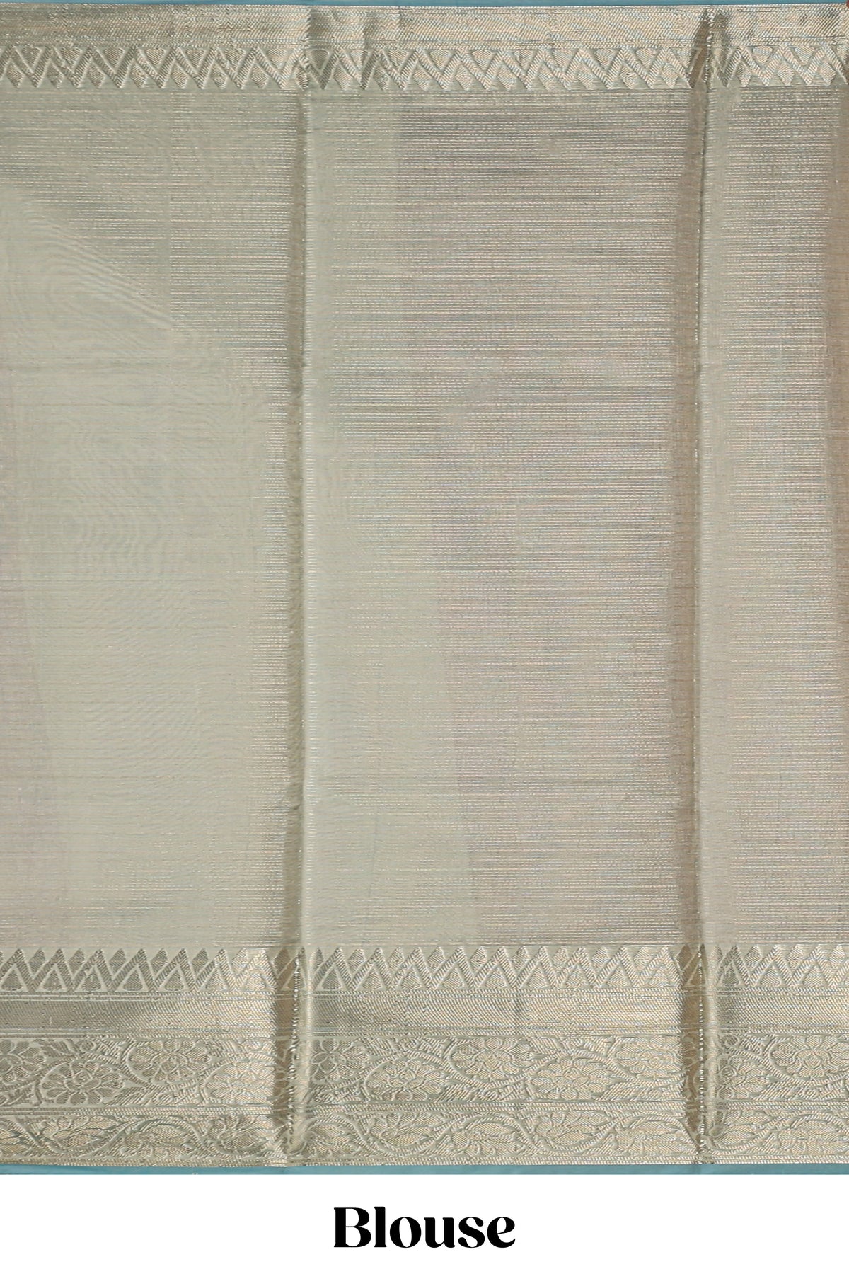 Mauve shade art tissue saree with antique gold zari border and contrast blouse
