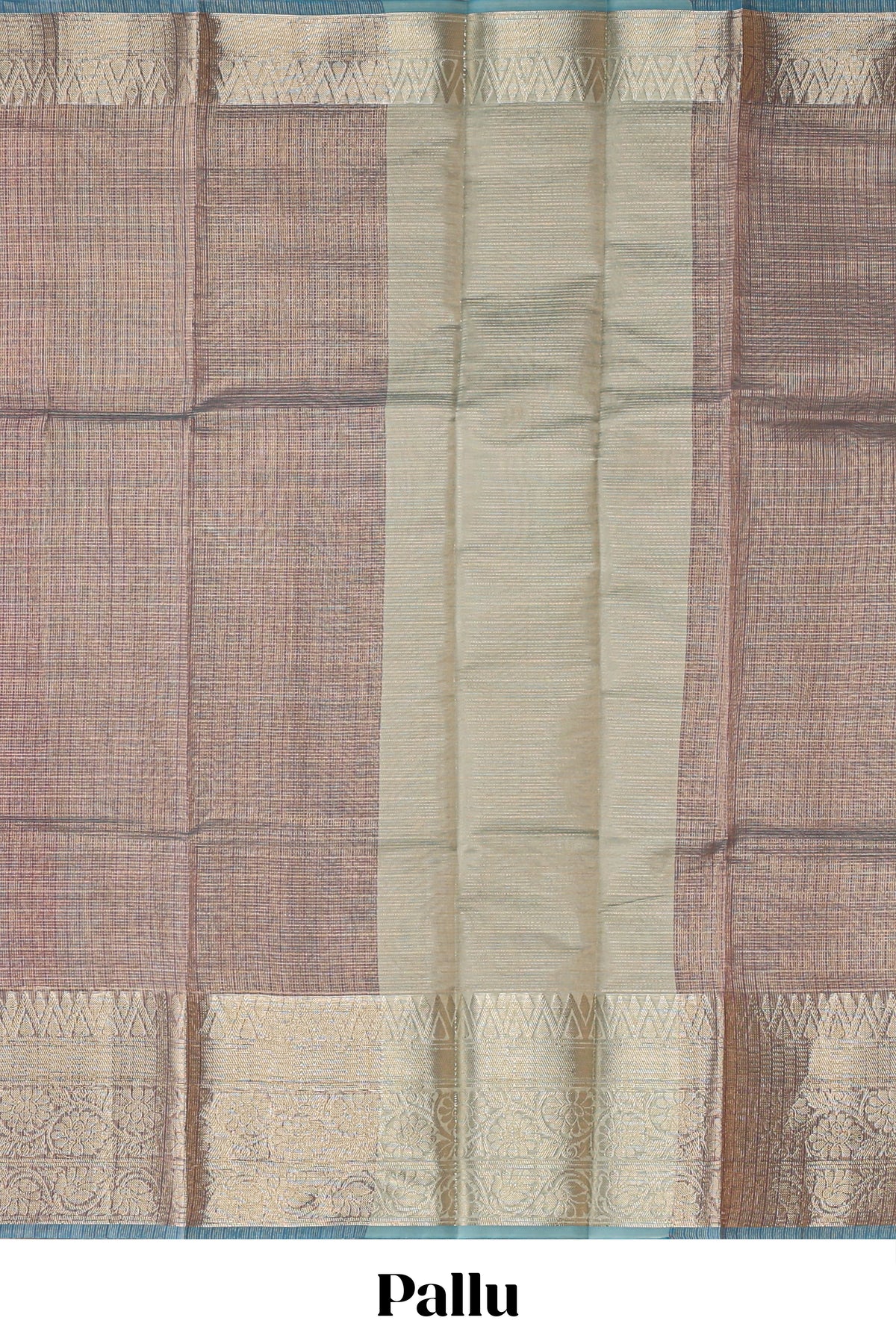 Blue shade checked art tissue saree with contrast zari border and blouse