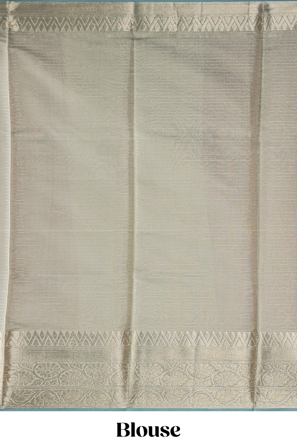 Blue shade checked art tissue saree with contrast zari border and blouse