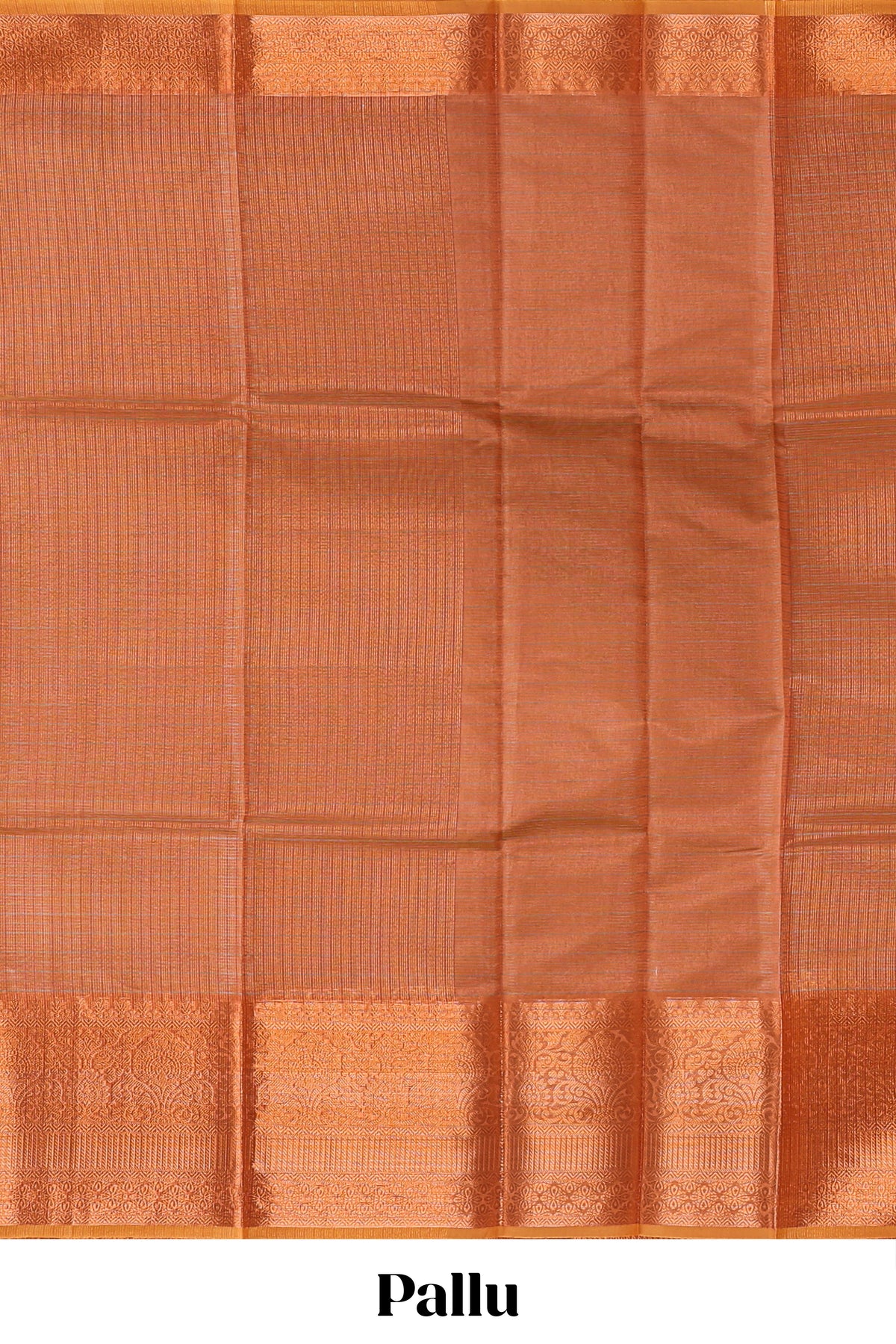 Rust orange checked art tissue saree with contrast zari border and matching blouse