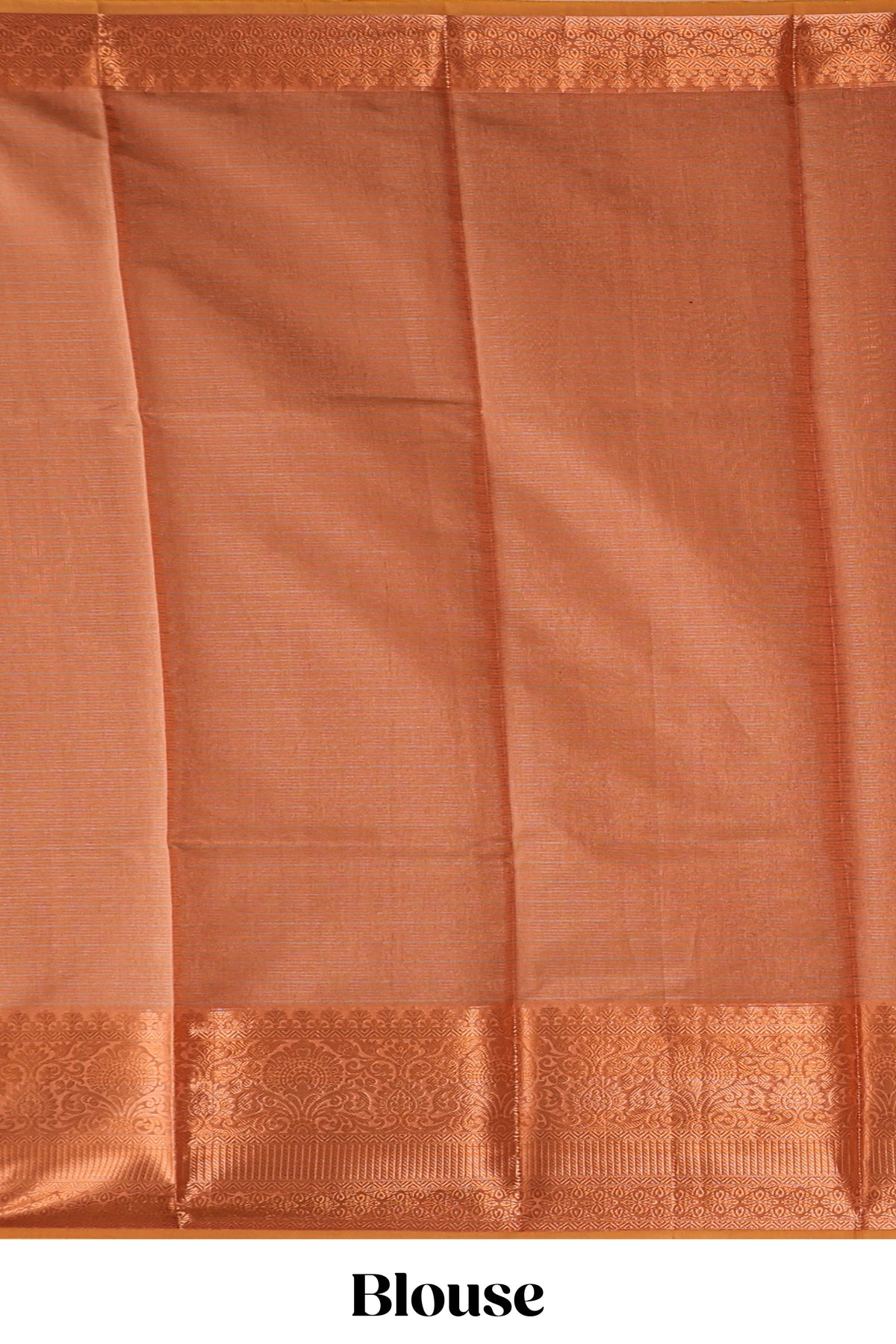 Rust orange checked art tissue saree with contrast zari border and matching blouse