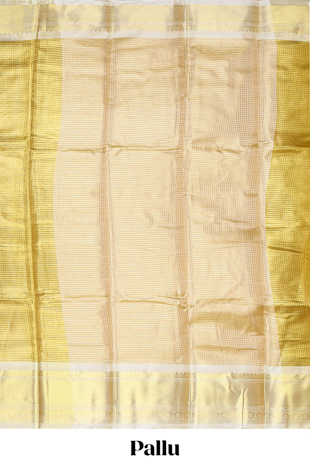 Bright gold zari design art tissue saree with contrast zari border and blouse