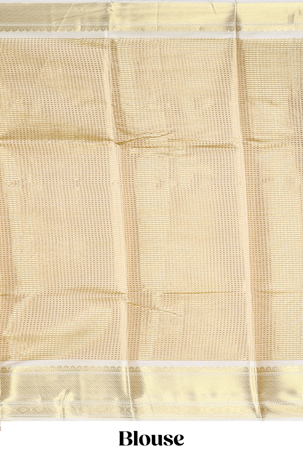 Ivory gold zari design art tissue saree with contrast border and matching border