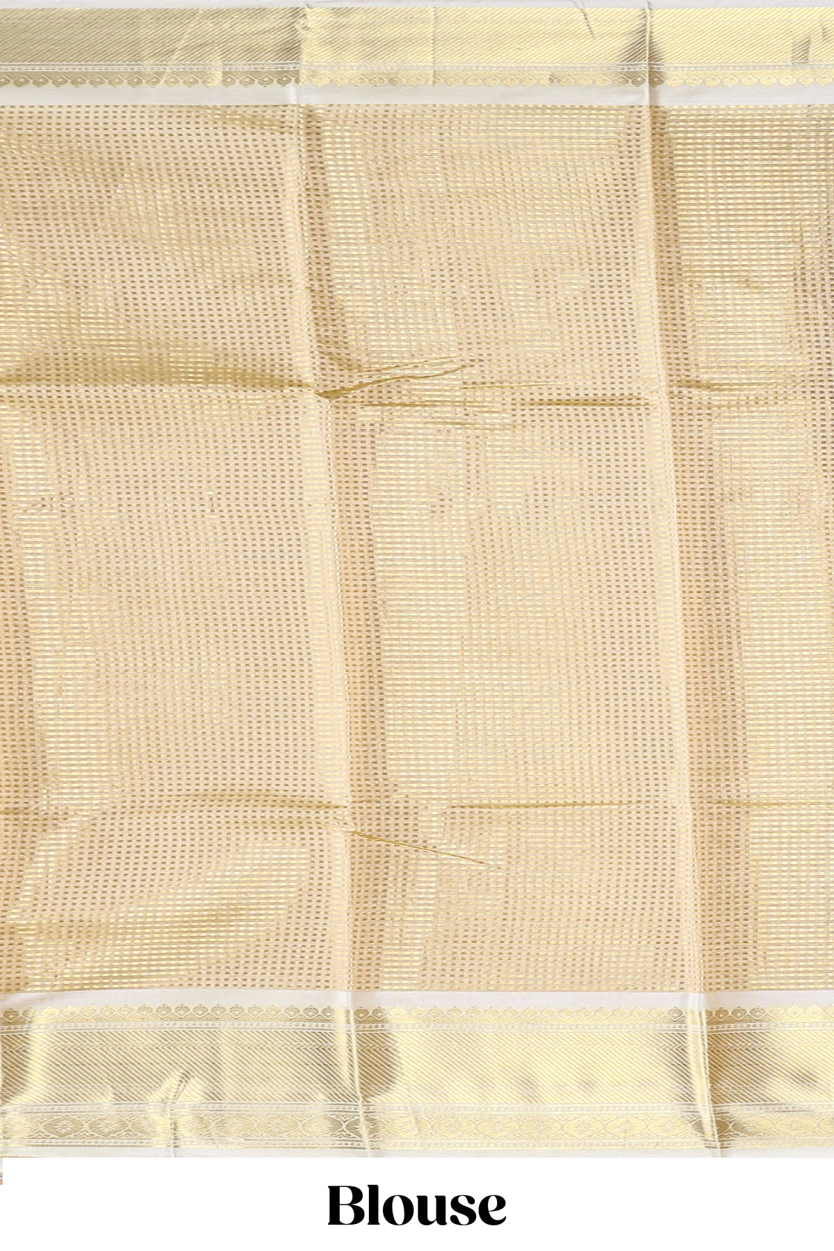 Ivory gold zari design art tissue saree with contrast border and matching border