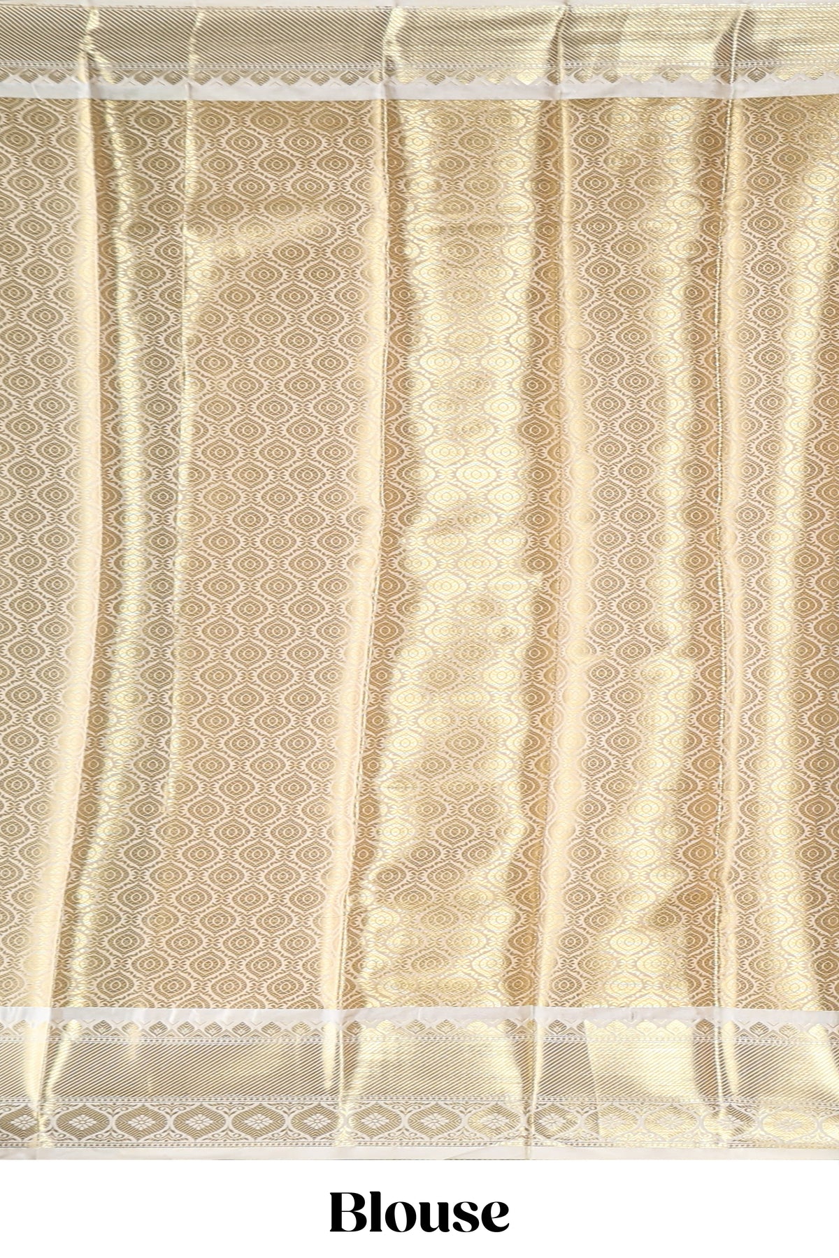 Green butta designs and striped art tissue saree with contrast zari border and blouse